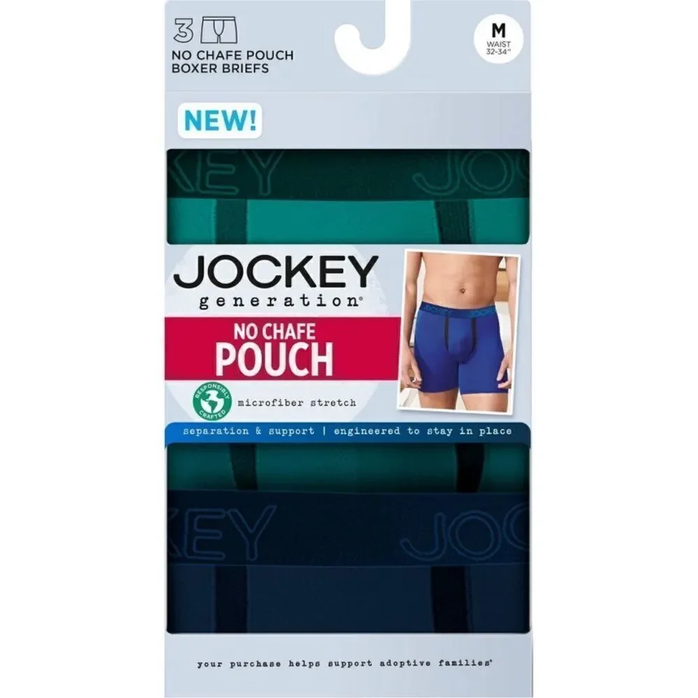 Jockey Generation Men's No Chafe Underwear 3pk -‎ Blue S D12